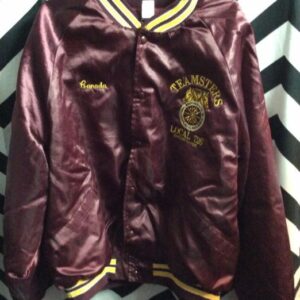 Photo detail:TEAMSTERS SATIN BASEBALL STYLE JACKET - EMBROIDERED