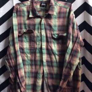 Photo detail:STUSSY FLANNEL SHIRT W/PLAID DESIGN