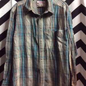 Photo detail:WRANGLER FLANNEL SHIRT – WESTERN STYLE W/VERTICAL STRIPE DESIGN