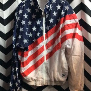 Photo detail:SPEEDO AMERICAN FLAG WINDBREAKER JACKET - ZIP-UP - COLOR BLOCK DESIGN