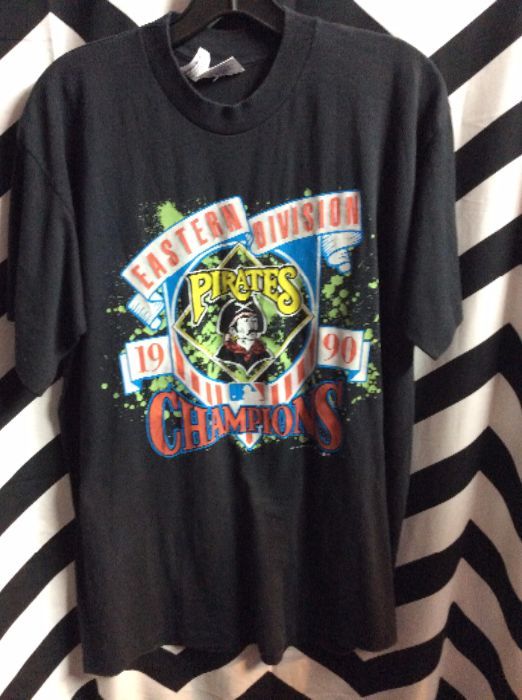 1990 PITTSBURGH PIRATES GRAPHIC TSHIRT EASTERN DIVISION 1