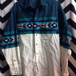 Photo detail:WESTERN SHIRT W/HORIZONTAL STRIPE AZTEC DESIGN