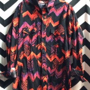 Photo detail:WRANGLER WESTERN SHIRT W/NEON AZTEC DESIGN