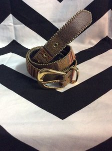 Aztec Fabric lined Belt w/ gold beaded trim 1