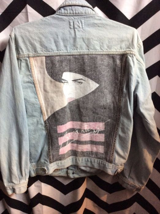 Denim Jacket W/patrick Nagel Back Print | Boardwalk Vintage