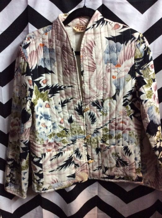 Jacket – Quilted W/chinese Print Design – 5-66 | Boardwalk Vintage