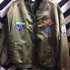 Photo detail:MILITARY BOMBER JACKET - FULLY LINED W/PATCHES