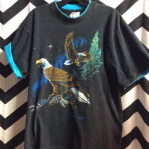 Photo detail:TUSCAN AZ T-SHIRT - ROLL UP SLEEVES W/EAGLES GRAPHIC