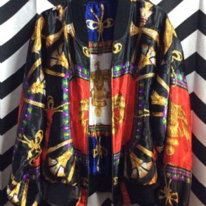 Photo detail:BOMBER JACKET - SILKY - REVERSIBLE W/BAROQUE PRINT