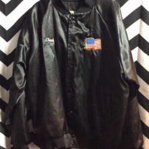 Photo detail:UNITED STATES ARMY BOMBER JACKET - SATIN W/BACK PATCH