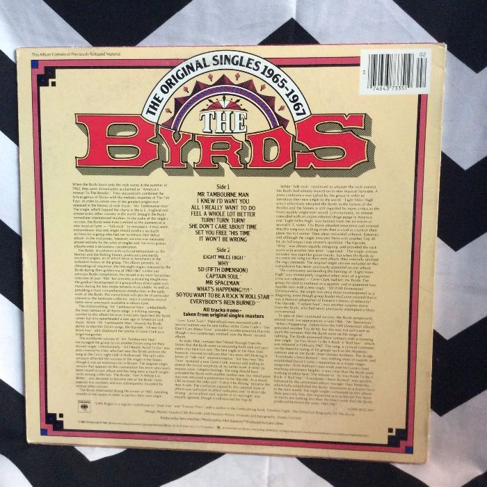 Vinyl Record – The Byrds – The Original Singles 1965-1967 Volumn 1 (all ...