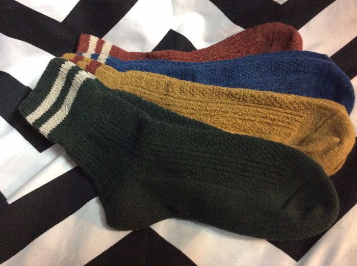 KNIT SOCKS Wool blend Striped Top 1