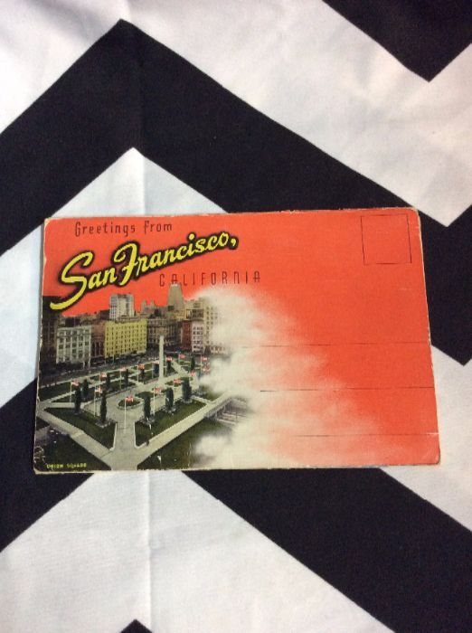 1940s Greetings from San Francisco CALIFORNIA LINEN POSTCARD BOOK 1