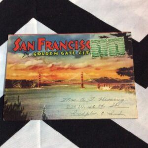 Photo detail:1940S LINEN POSTCARD BOOK - SAN FRANCISCO, CALIFORNIA - GOLDEN GATE