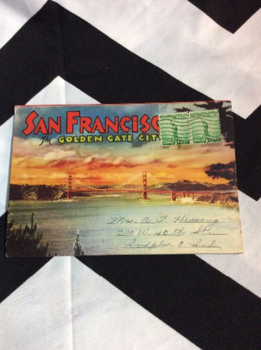 1940s San Francisco golden Gate CALIFORNIA LINEN POSTCARD BOOK 1