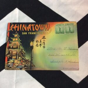 Photo detail:1940S LINEN POSTCARD BOOK - SAN FRANCISCO, CALIFORNIA - CHINA TOWN