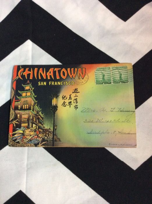 1940s San Francisco China Town CALIFORNIA LINEN POSTCARD BOOK 1