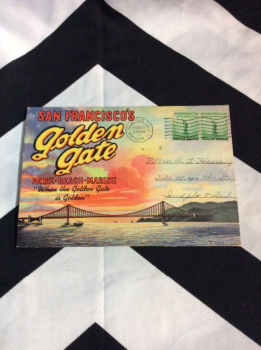 1940s San Fran Golden Gate Park CALIFORNIA LINEN POSTCARD BOOK 1