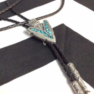 Photo detail:BOLO TIE - ARROWHEAD W/INSET CRUSHED TURQUOISE