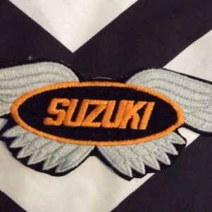 Photo detail:LARGE BACK PATCH- SUZUKI W/ WINGS ORANGE GREY