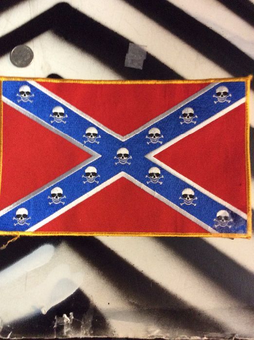 LARGE BACK PATCH- CONFEDERATE SKULL FLAG 1