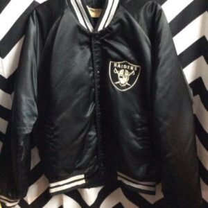 Photo detail:LA RAIDERS CHALKLINE JACKET W/APPLIQUED LETTERS ON BACK