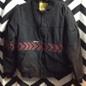 Photo detail:COTTON BOMBER STYLE JACKET W/RED AZTEC STRIPES