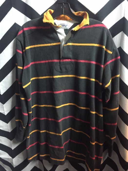 LS BD COLLARED RUGBY SHIRT STRIPES 1