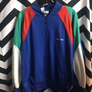 Photo detail:ADIDAS TRACK JACKET - ZIP-UP - COTTON - COLOR BLOCK DESIGN