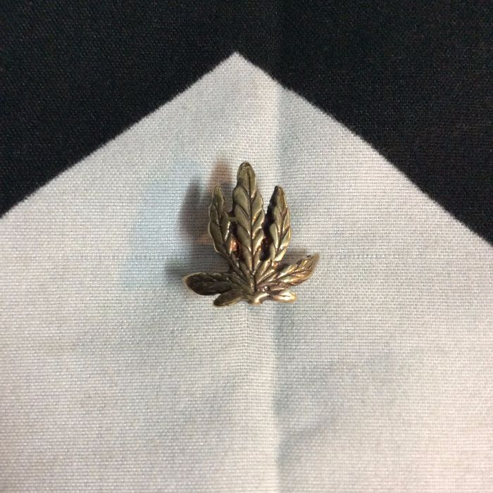 Solid Brass WEED LEAF Pin 1