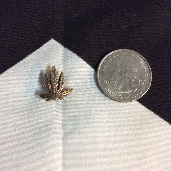 Solid Brass WEED LEAF Pin 2
