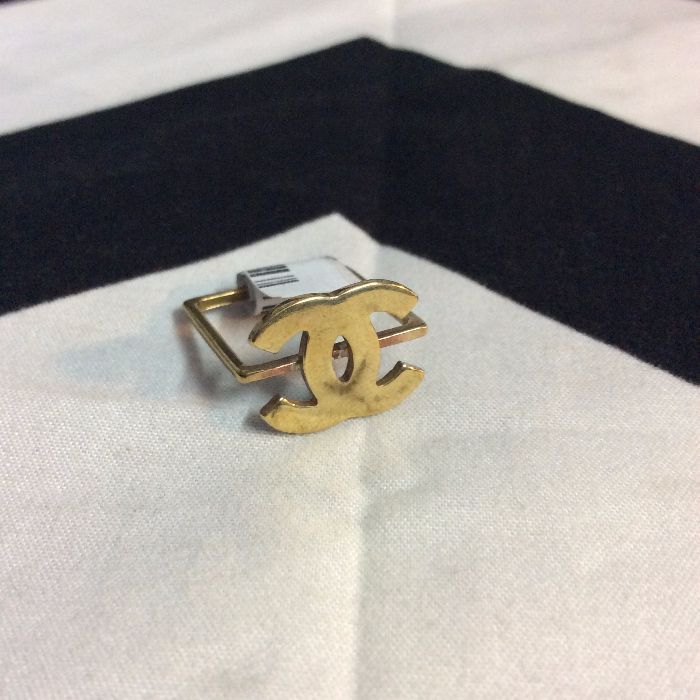 Solid Brass CHANEL logo SQUARE Ring 1