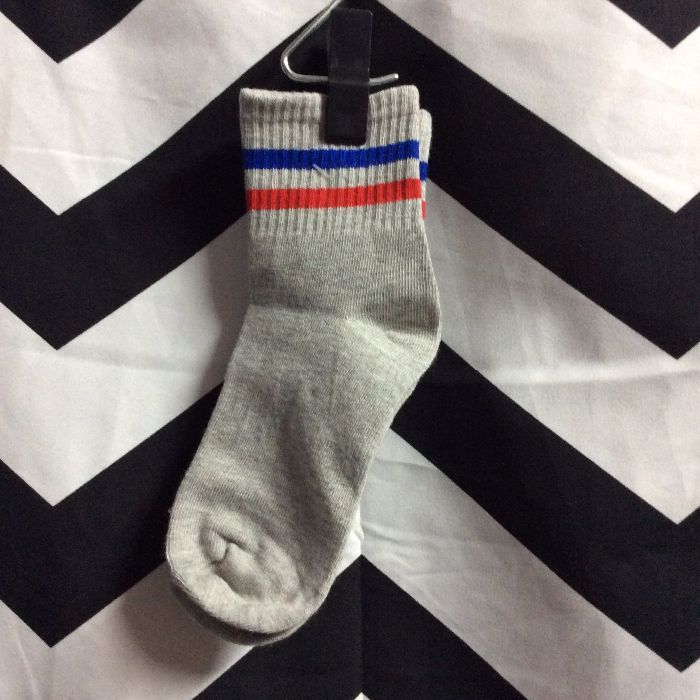 SOCKS Athletic Classic Striped- grey, red, blue 1