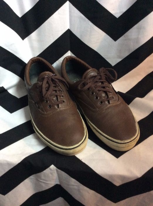 LEATHER LACEUP LOW TOP VANS CHOCOLATE BROWN 1