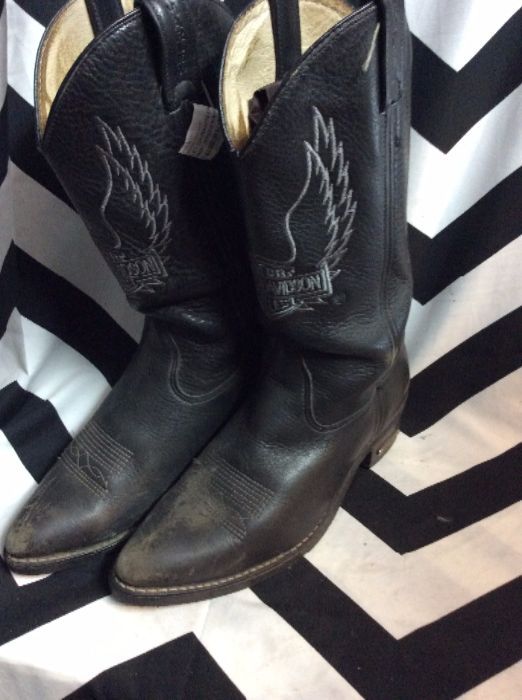 HARLEY DAVIDSON EMBROIDERED COWBOY BOOTS 1