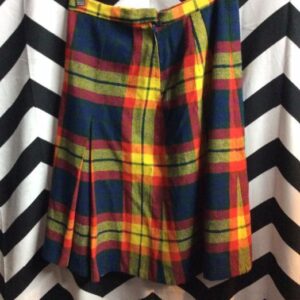 Photo detail:SKIRT – WOOL – TARTAN PLAID FABRIC W/AUTUMN COLORS