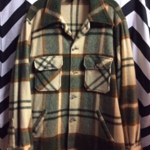 Photo detail:FLANNEL SHIRT - WOOL - HEAVY W/PLAID DESIGN