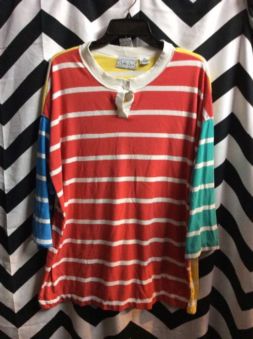 OVERSIZED SS COLOR BLOCK STRIPED SHIRT 1