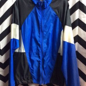 Photo detail:Nike Windbreaker blue blk white with concealed hood 3k