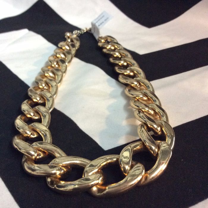 1980S HEAVY GOLD CHAIN CHOKER NECKLACE 1