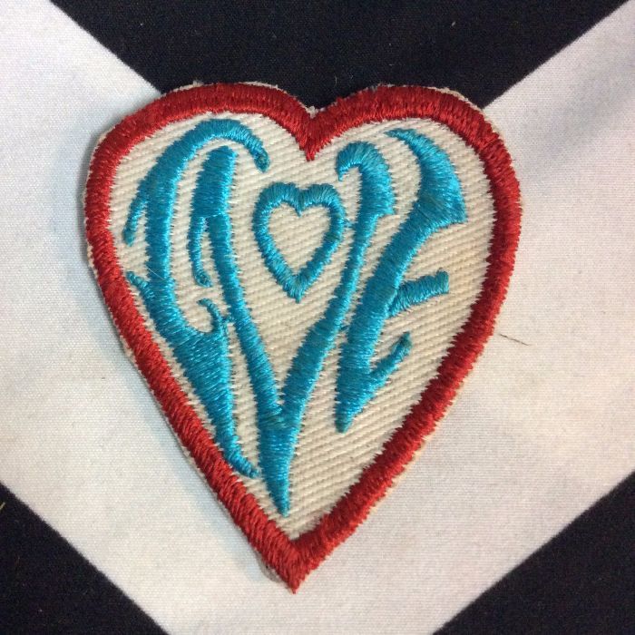 PATCH RETRO LOVE HEART BABY BLUE RED *deadstock 1