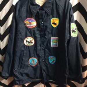 Photo detail:SUNQUAM COACHES WINDBREAKER JACKET - PATCHES - EMBROIDERED DESIGN FULL BACK