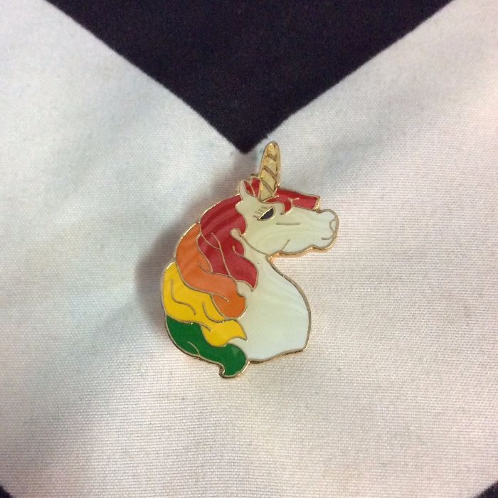 BW PIN - Unicorn Head Rainbow Mane 1