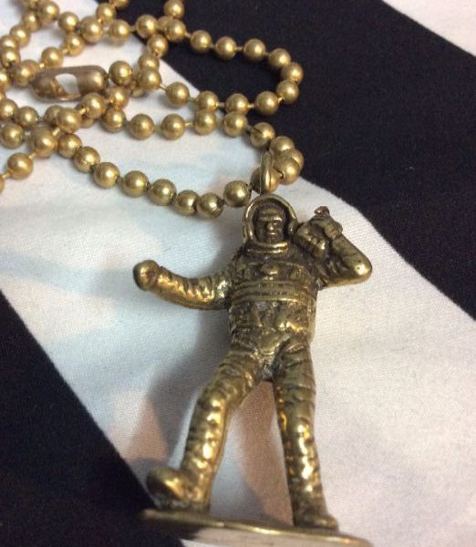product details: NECKLACE - ASTRONAUT/SPACE MAN FIGURE - SOLID BRASS photo