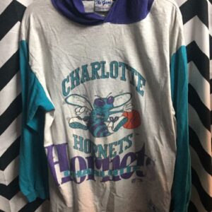 Photo detail:1990'S CHARLOTTE HORNETS T-SHIRT - HOODED - PULLOVER