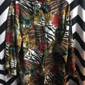 Photo detail:LS BD BAROQUE ANIMAL PRINT SILK BLOUSE