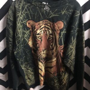 Photo detail:PULLOVER SWEATSHIRT W/TIGER IN GRASS DESIGN