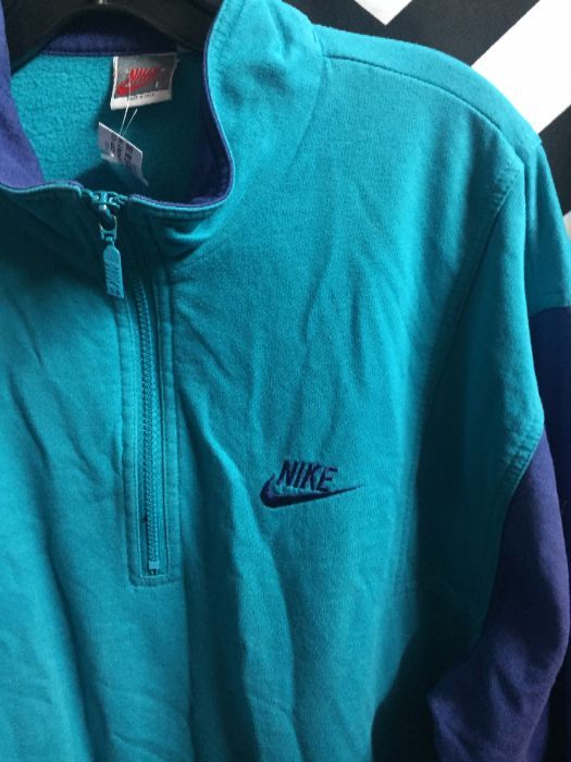 Nike Pullover Sweatshirt – 3/4 Zip W/color Block Design | Boardwalk Vintage