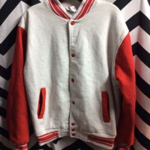 Photo detail:BASEBALL STYLE JACKET - 2 TONED - SWEATSHIRT MATERIAL