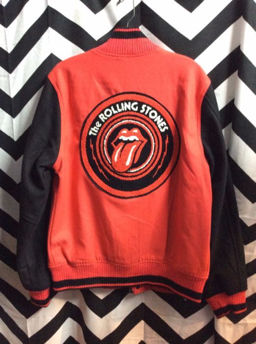 The Rolling Stones Varsity Jacket Front Back Logo 1